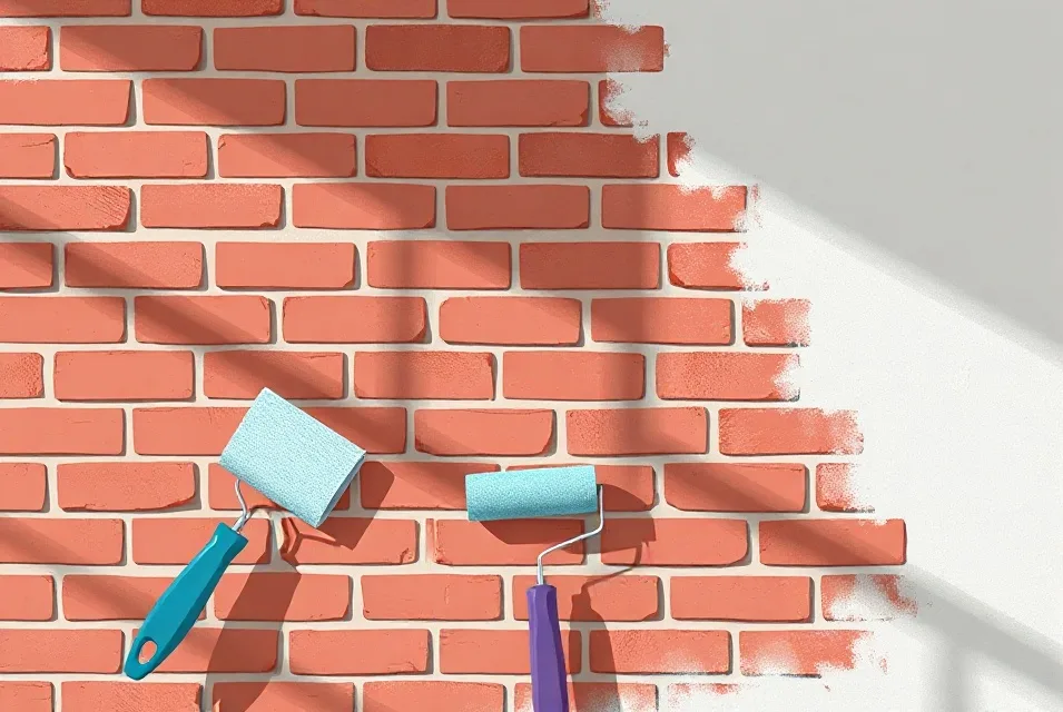 Outils de peinture disposés dans l'ordre des étapes du chantier